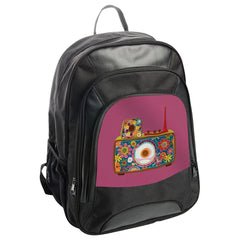 Retro Radio Backpack, Floral Pattern, Unique Design Backpack, Stylish Backpack, Casual Backpack, Gifts for Her, Backpack for Students - Tawshia