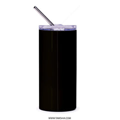 Sleek Black Tumbler with Straw and Lid Drinkware Product