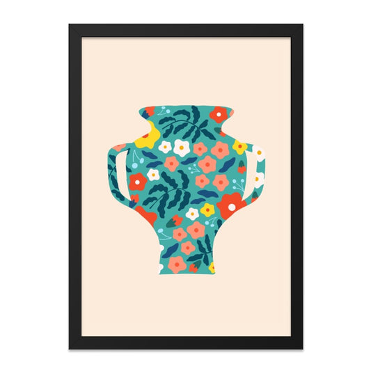 Floral Vase Wall Art, Modern Art Print, Flower Pot Poster, Botanical Illustration, Home Decor, Colorful Wall Hanging, Abstract Art - Tawshia