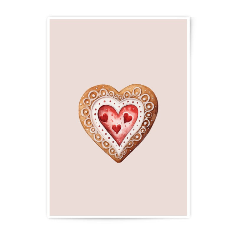 Heart Cookie Photographic Prints, Valentines Decor, Baking Art, Sweet Treat, Kitchen Wall Art, Food Photography, Holiday Art - Tawshia