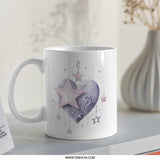 Star Heart Mug, Cute Mug, Dreamy Mug, Celestial Mug, Coffee Mug, Tea Mug, Stars Mug, Heart Mug, Unique Mug, Gift Mug - Tawshia
