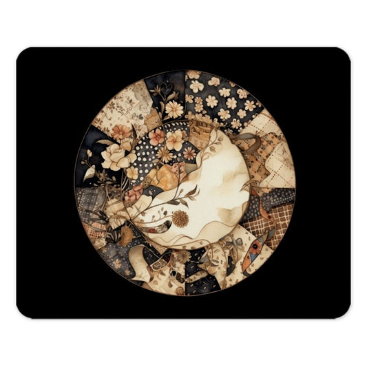 Floral Patchwork Mouse Pad, Unique Desk Decor, Abstract Flower Art, Stylish Computer Accessory, Elegant Office Gift, Trendy Mousepad - Tawshia