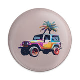 Colorful Jeep Pinback Button, Palm Tree Car Button, Tropical Vacation Souvenir, Beach Lover Gift, Off Roading Pin - Tawshia