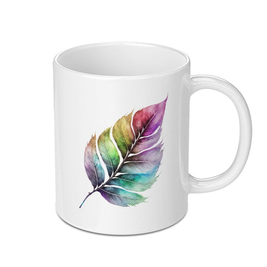 Colorful Feather Mug, Watercolor Design, Nature Lover Gift, Unique Coffee Mug, Artistic Mug, Gift Idea - Tawshia