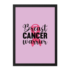 Breast Cancer Warrior Framed Art, Pink Ribbon Wall Decor, Survivor Gift, Inspirational Wall Art, Support Gift, Cancer Awareness Artwork - Tawshia