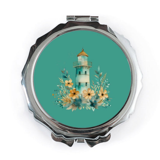 Lighthouse Pocket Mirror, Floral Pocket Mirror, Nautical Compact Mirror, Travel Mirror, Gifts for Her, Elegant Pocket Mirror, Cute Mirror - Tawshia