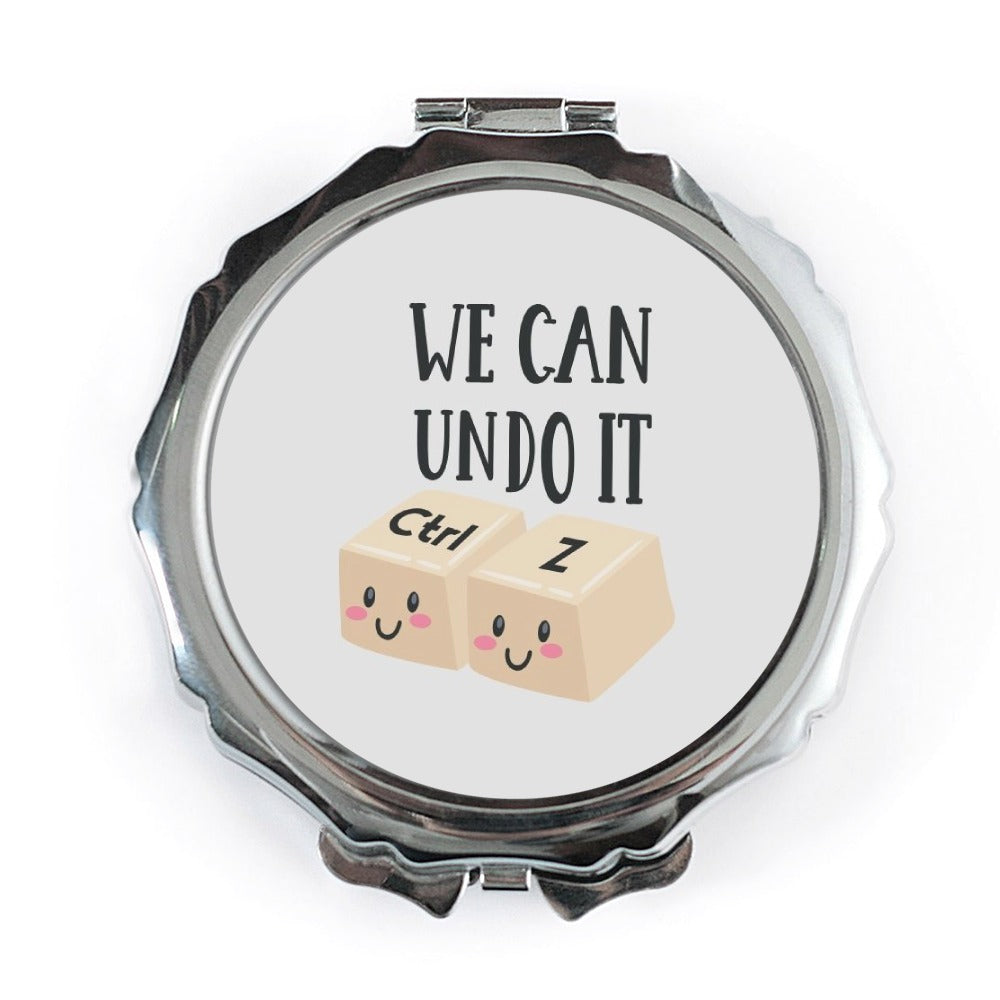 Ctrl Z Pocket Mirror, We Can Undo It, Funny Gift, Cute Pocket Mirror, Undo Button Pocket Mirror, Back to School, Makeup Pocket Mirror - Tawshia