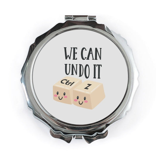 Ctrl Z Pocket Mirror, We Can Undo It, Funny Gift, Cute Pocket Mirror, Undo Button Pocket Mirror, Back to School, Makeup Pocket Mirror - Tawshia