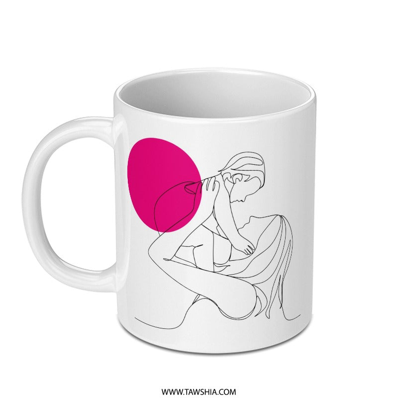 Mother and Child Mug, Line Art Coffee Mug, Mothers Day Gift, Minimalist Mug, Mom and Baby Mug, Unique Gift for New Mom, Hot Tea Mug - Tawshia