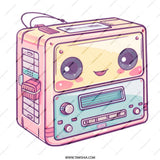 Kawaii Cassette Player Mug, Cute Retro 80s Mug, Pastel Aesthetic Mug, Unique Coffee Mug, Gift for Music Lover, Trendy Mug (138) - Tawshia