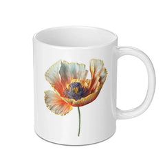 Poppy Flower Mug, Floral Coffee Mug, Botanical Art, Flower Lover Gift, Unique Mug, Spring Decor, Office Mug, Tea Mug - Tawshia