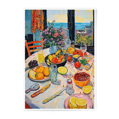 Still Life Photographic Prints, Table with Food Art, Fruit Prints, Coastal View, Kitchen Decor, Art Prints, Colorful Prints - Tawshia