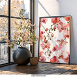 Orchid Wall Art, Floral Print, Botanical Art, Flower Wall Decor, Pink Orchid Painting, Modern Wall Art, Home Decor, Framed Wall Art - Tawshia