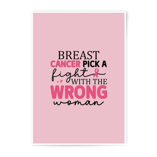 Breast Cancer Awareness Photographic Print, Pick A Fight, Inspirational Woman, Pink Ribbon, Gift for Survivor, Strong Woman Art - Tawshia