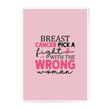Breast Cancer Awareness Photographic Print, Pick A Fight, Inspirational Woman, Pink Ribbon, Gift for Survivor, Strong Woman Art - Tawshia