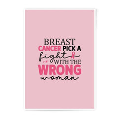 Breast Cancer Awareness Photographic Print, Pick A Fight, Inspirational Woman, Pink Ribbon, Gift for Survivor, Strong Woman Art - Tawshia