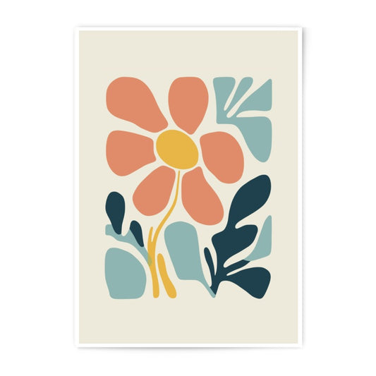 Retro Flower Photographic Print, Abstract Floral Art, Botanical Wall Decor, 70s Inspired Print, Flower Power Artwork, Colorful Home Decor - Tawshia