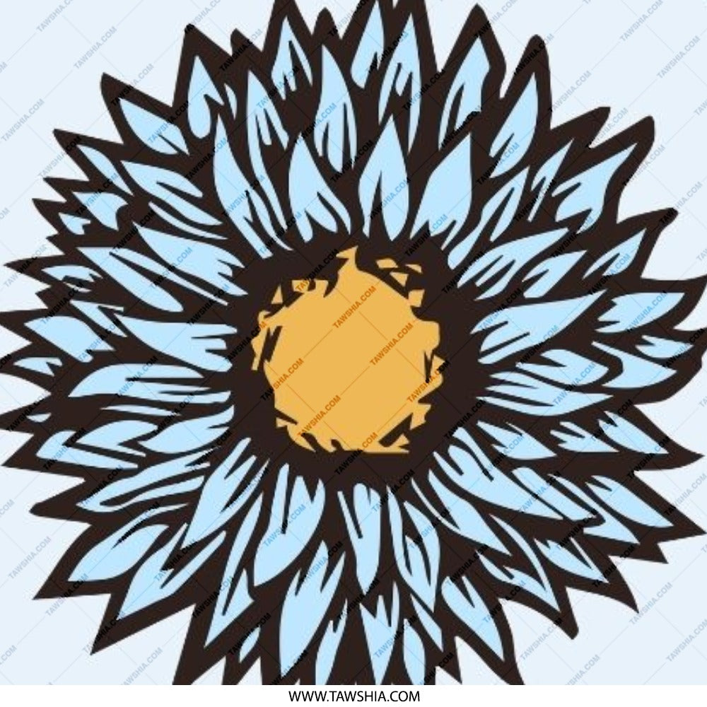 Blue Sunflower Pinback Button, Floral Pin, Flower Button, Cute Aesthetic Button, Trendy Button, Badge - Tawshia