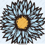 Blue Sunflower Pinback Button, Floral Pin, Flower Button, Cute Aesthetic Button, Trendy Button, Badge - Tawshia
