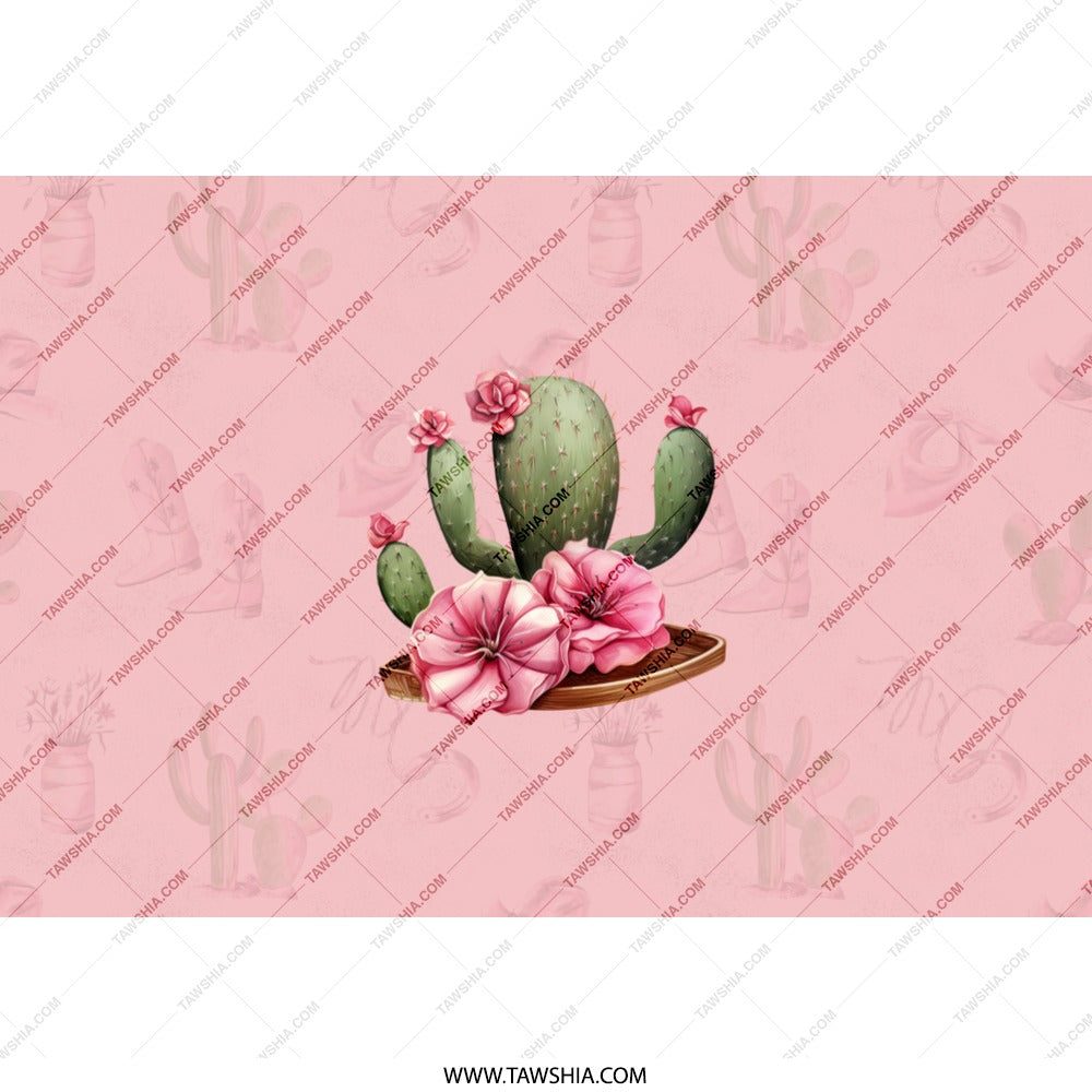 Cactus Flower Tumbler, Pink Floral Tumbler, Plant Lover Gift, Botanical Travel Mug, Desert Tumbler, Trendy Tumbler, Cactus Tumbler - Tawshia