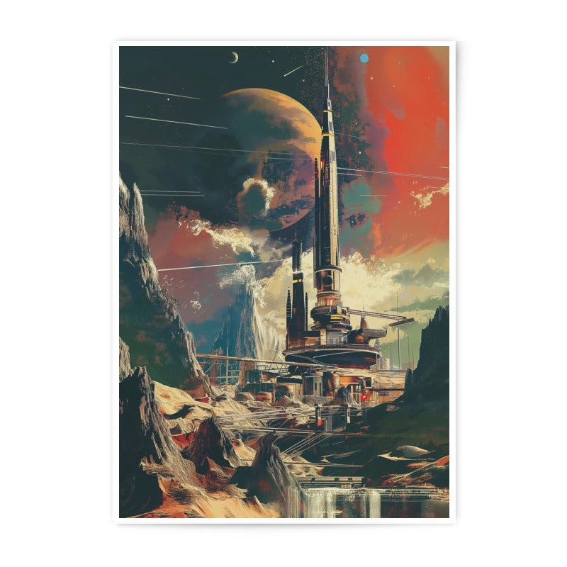 Sci Fi City Photographic Print, Future Cityscape Art, Alien Planet Print, Fantasy Art, Space Station Decor, Unique Wall Art, Home Decor - Tawshia