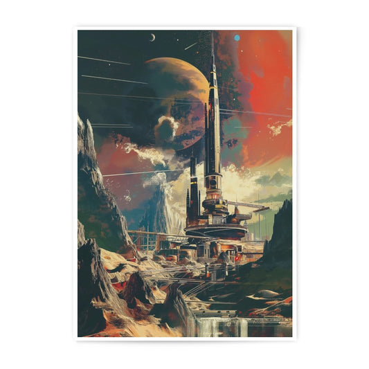 Sci Fi City Photographic Print, Future Cityscape Art, Alien Planet Print, Fantasy Art, Space Station Decor, Unique Wall Art, Home Decor - Tawshia