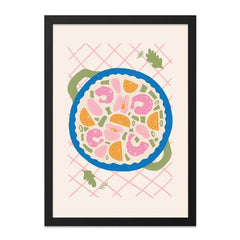 Seafood Salad Wall Art, Food Art Print, Kitchen Decor, Shrimp Citrus Bowl, Modern Wall Decor, Unique Wall Art, Home Decor, Dining Room Art - Tawshia