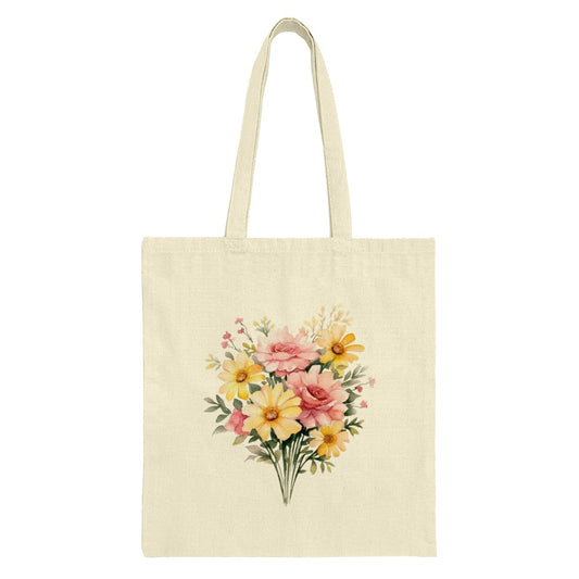 Floral Bouquet Tote Bag, Watercolor Flower Design, Stylish Everyday Bag, Gift for Her, Shopping Bag, Reusable Tote - Tawshia