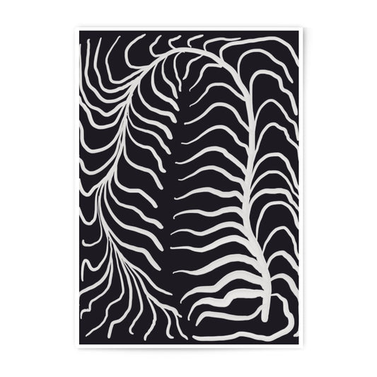 Minimalist Leaf Photographic Print, Abstract Plant Art, Black and White Wall Decor, Botanical Artwork, Modern Home Decor - Tawshia