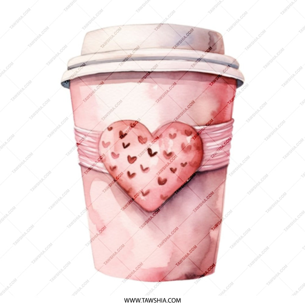Coffee Cup Heart Tote Bag, Valentine Gift, Cute Coffee, Gift for Her, Kawaii Tote, Trendy Tote, Book Bag, Shopping Tote, Canvas Tote Bag - Tawshia