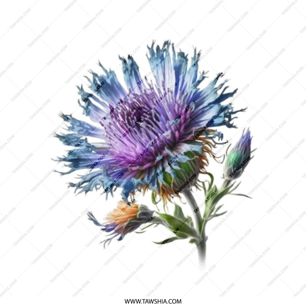 Purple Thistle Flower Tote Bag, Floral Print Reusable Shopping Bag, Unique Botanical Art, Nature Lover Gift, Everyday Carry Bag - Tawshia