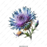 Purple Thistle Flower Tote Bag, Floral Print Reusable Shopping Bag, Unique Botanical Art, Nature Lover Gift, Everyday Carry Bag - Tawshia