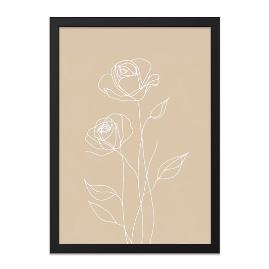 Rose Line Art, Floral Wall Art, Minimalist Print, Botanical Drawing, Elegant Home Decor, Modern Wall Hanging, Flower Artwork - Tawshia