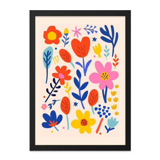 Colorful Floral Wall Art, Modern Flower Print, Abstract Botanical Art, Trendy Home Decor, Vibrant Floral Design Wall Hanging - Tawshia