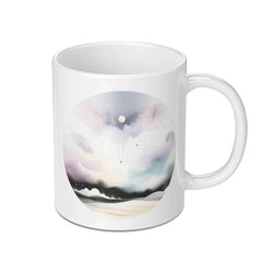 Watercolor Night Sky Mug, Cloudscape Coffee Mug, Celestial Art, Unique Mug Gift, Artistic Tea Cup, Dreamy Mug, Moon Mug, Stars Mug, Gift - Tawshia