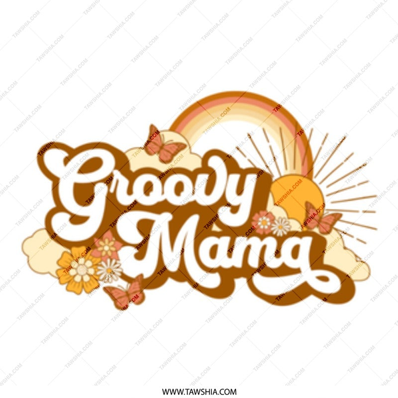 Groovy Mama Retro Design with Butterflies product type