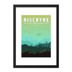 Biscayne National Park Wall Art, Minimalist Travel Poster, Florida Decor, Sea Turtle Print, Coastal Home Decor, Adventure Wall Art - Tawshia