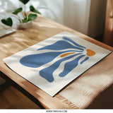 Abstract Photographic Print, Modern Wall Art, Blue and Orange Home Decor, Minimalist Art Print, Contemporary Design - Tawshia