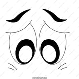 Cartoon Eyes Mug, Funny Face Mug, Animated Style Mug, Expression Mug, Coffee Mug, Cute Mug, Gift Idea, Tea Mug, Unique Mug, Black and White - Tawshia