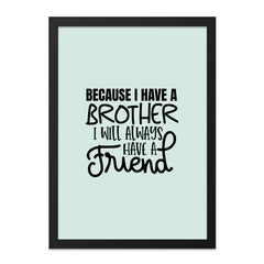 Brother Friend Wall Art, Sibling Love Decor, Family Gift Idea, Brother Quote Print, Friendship Saying Wall Decor, Home Decor Gift - Tawshia