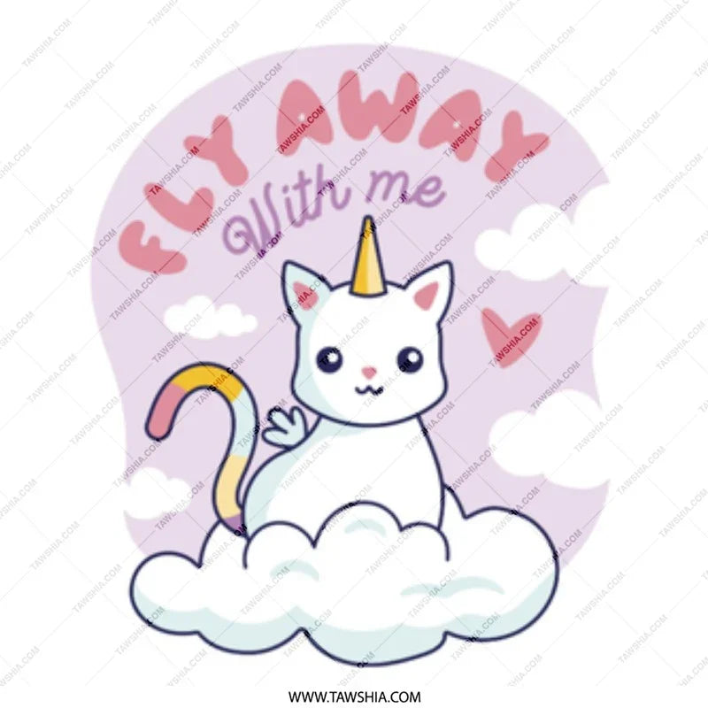 Fly Away with Me Design Cute Unicorn Cat product