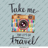 Travel Camera Pinback Button, Wanderlust Badge, Adventure Awaits, Take Me and Let's Go Travel Pin, Photography Gift, Trendy Pin - Tawshia