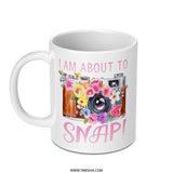 Floral Camera Mug, Photographer Gift Idea, I Am About To Snap Mug, Photography Lover Mug, Cute Mug, Gift for Photographers, Funny Coffee Mug - Tawshia