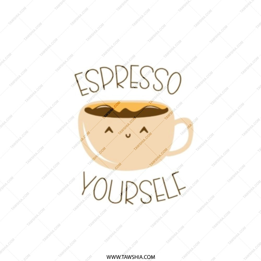 Espresso Yourself Pocket Mirror, Cute Coffee Lover Gift, Funny Mirror, Coffee Quote Pocket Mirror, Portable Makeup Mirror for Travel - Tawshia
