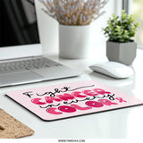 Cancer Awareness Mouse Pad, Fight Cancer Design, Pink Ribbon Gift, Motivational Office Decor, Breast Cancer Support - Tawshia