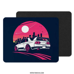 Retro Skyline R32 MousePad, JDM Car Art, Japanese Import, Vaporwave Aesthetic, Car Enthusiast Gift, Gaming Accessory, Desk Decor - Tawshia