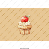 Apple Topped Cupcake Tumbler, Sweet Treat Drinkware, Dessert Lover Gift, Watercolor Cupcake Design, Unique Tumbler Cup, Kitchen Accessories - Tawshia