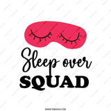 Sleepover Squad Pillow, Fun Decorative Pillow, Friendship Gift Idea, Cute Sleep Mask Design, Party Pillow, Best Friends Pillow - Tawshia