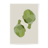 Artichoke Photographic Print, Minimalist Kitchen Wall Art, Modern Food Illustration, Botanical Art Print, Green Vegetable Art, Kitchen Decor - Tawshia