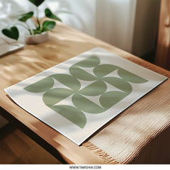 Sage Green Photographic Print, Geometric Art Print, Minimalist Wall Art, Modern Home Decor, Abstract Print, Circle Pattern Art, Boho Wall - Tawshia